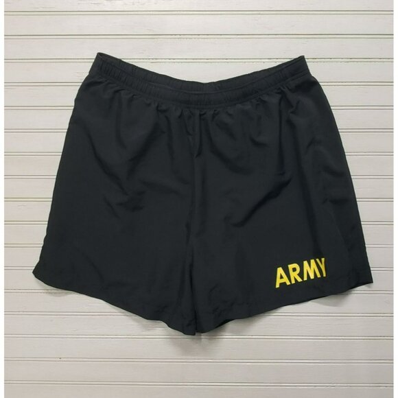 US ARMY Physical Fitness PT Shorts Uniform, Medium, Black Polyester, Boxer Lined - Picture 1 of 5